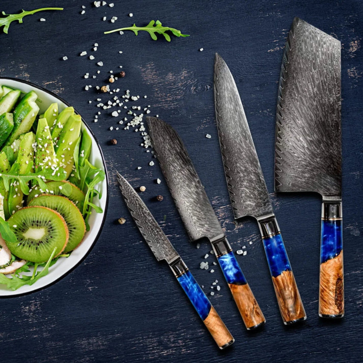 Aoki Damascus Knife Set